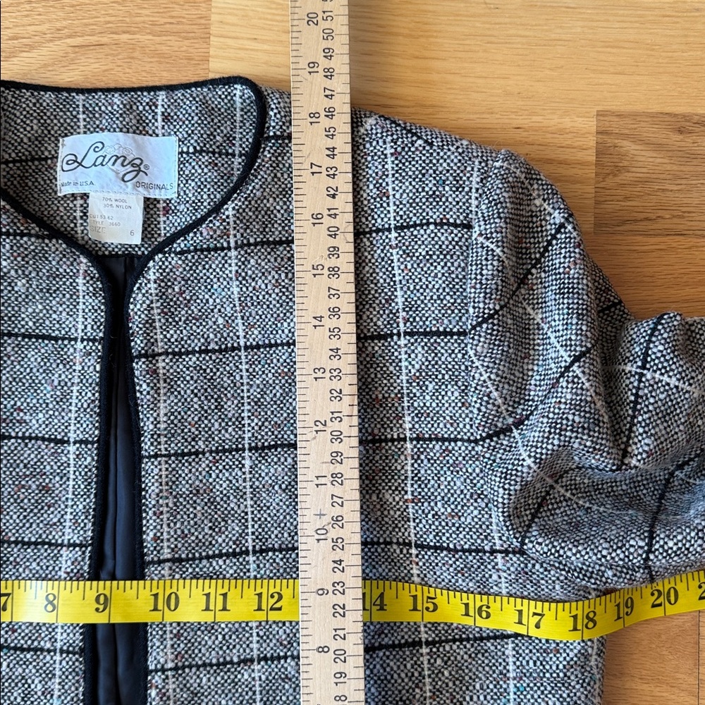 📍FIRM📍Vintage Tweed Dress Set Plaid wool - Picture 16 of 16